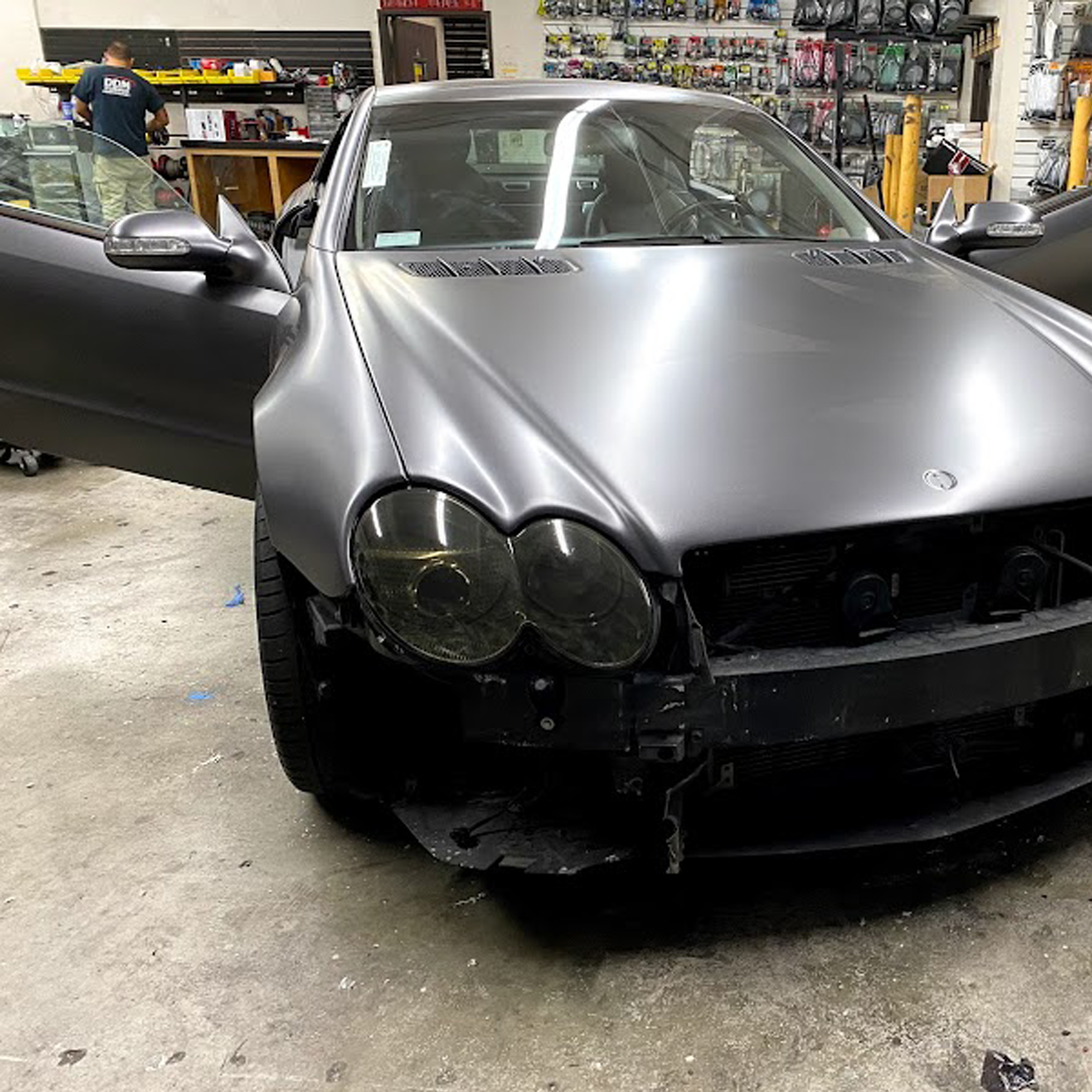 Grey Mercedes Vinyl Wrap