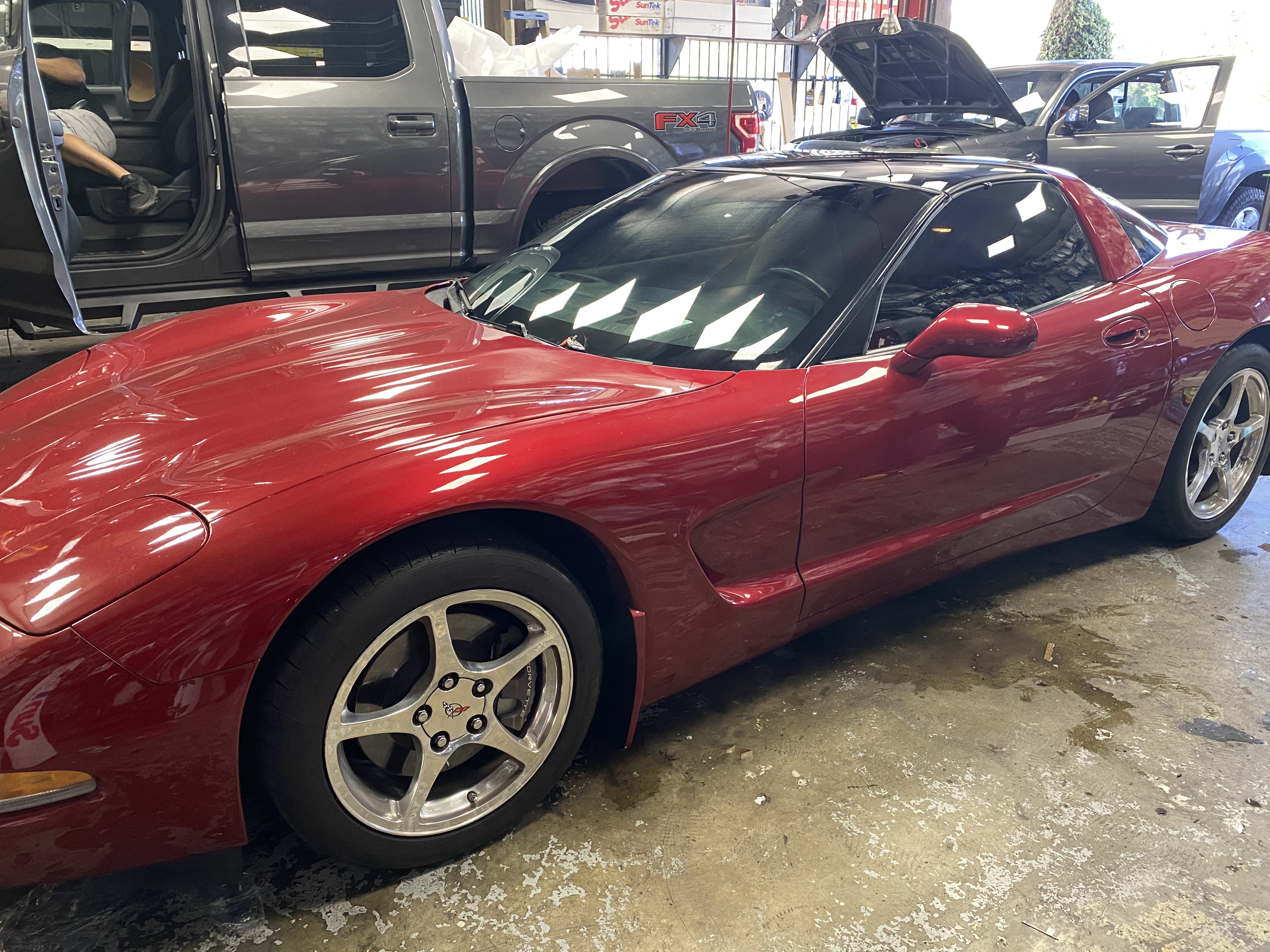 Red Corvette Window Tinting