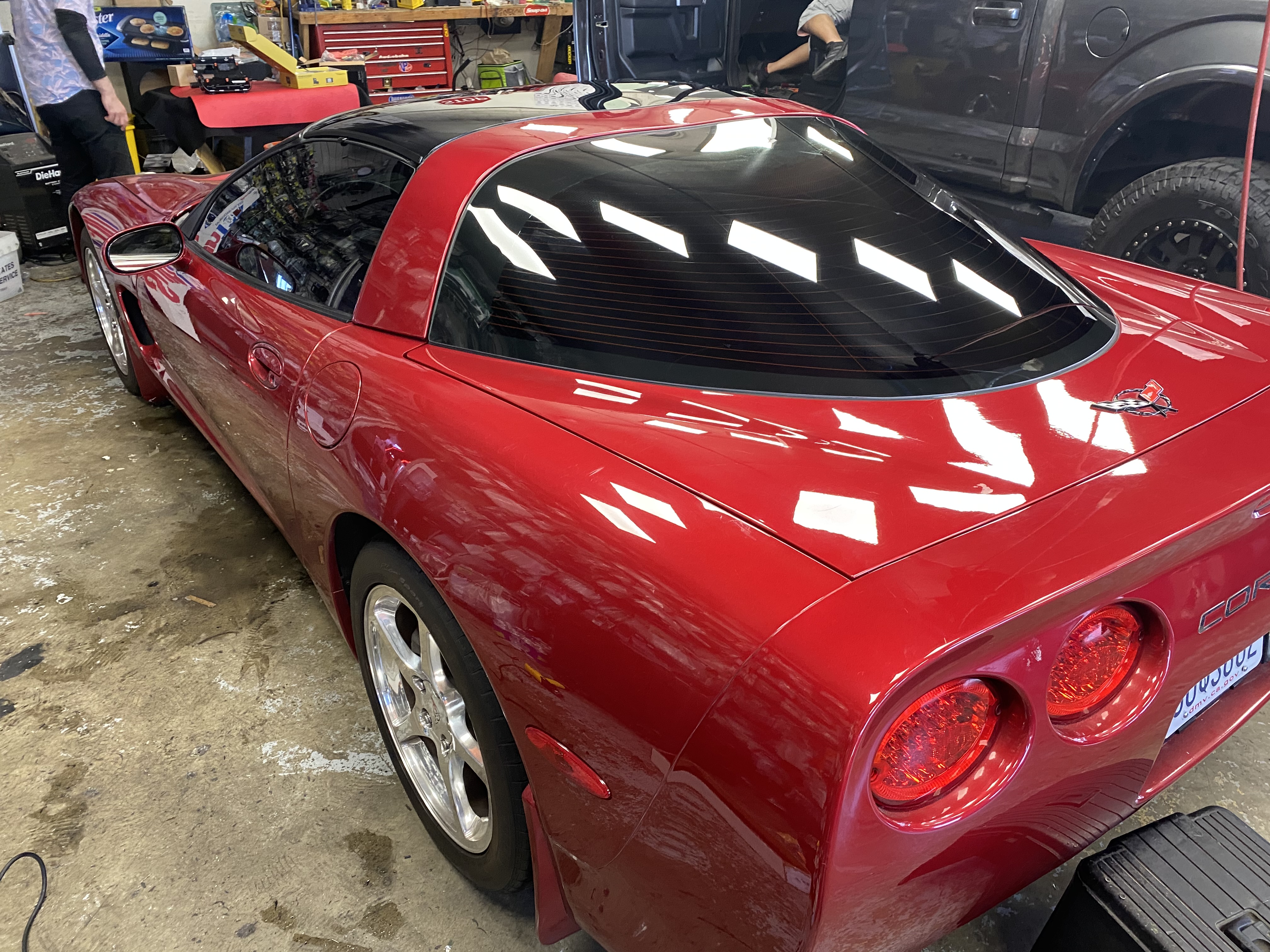 Red Corvette Window Tinting