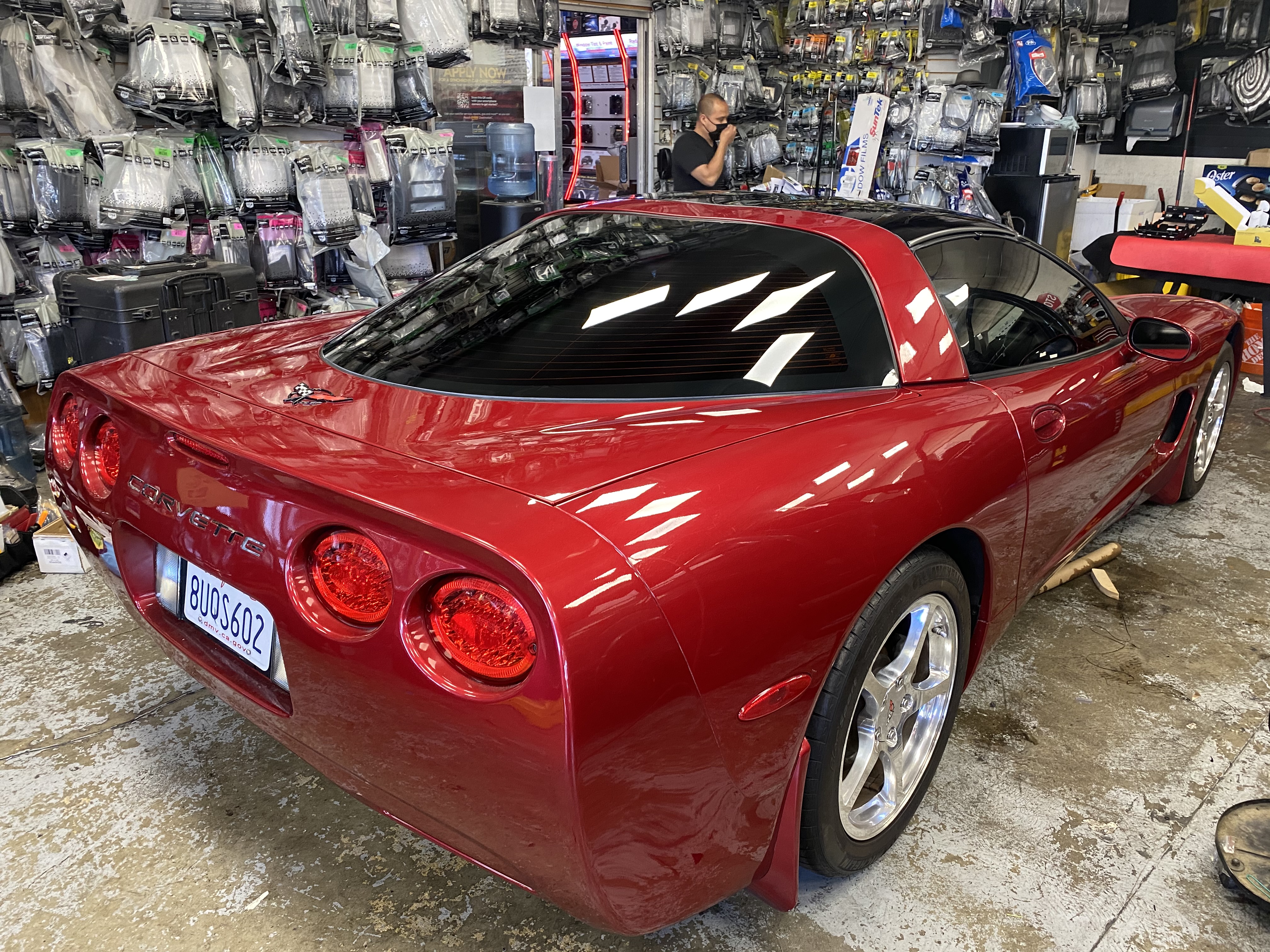 Red Corvette Window Tinting