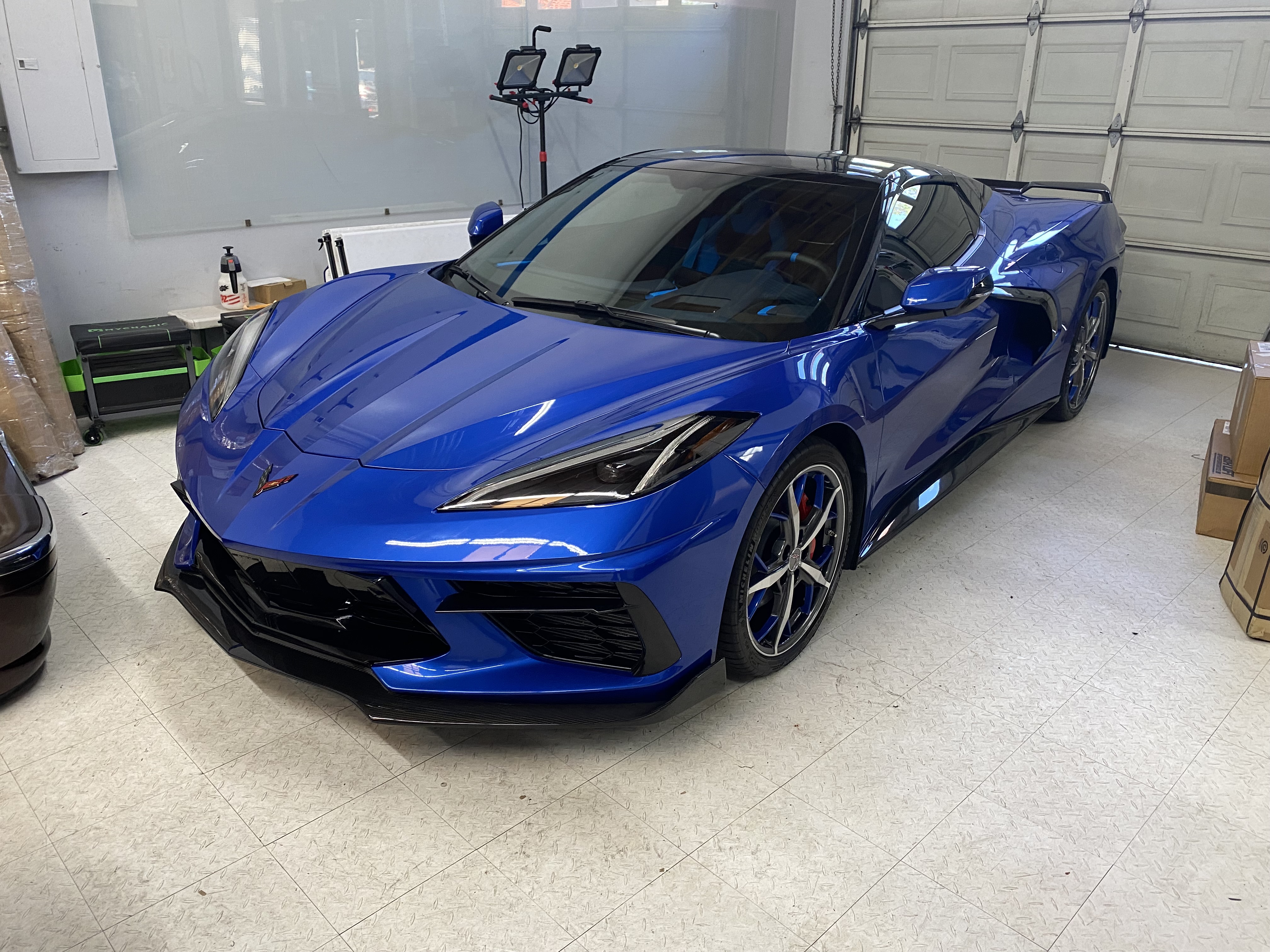 Blue Corvette Window Tinting