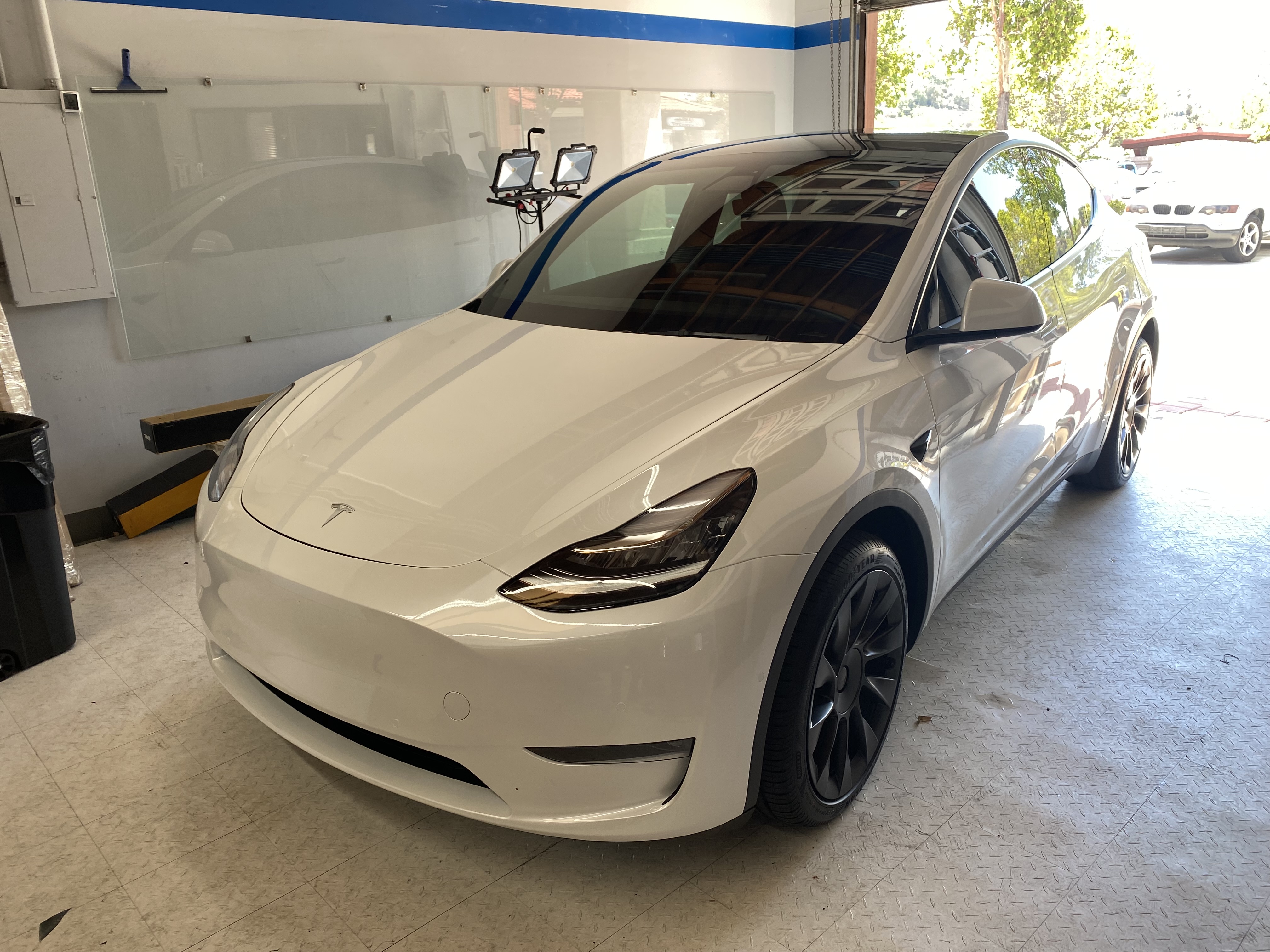 White Tesla Window Tinting