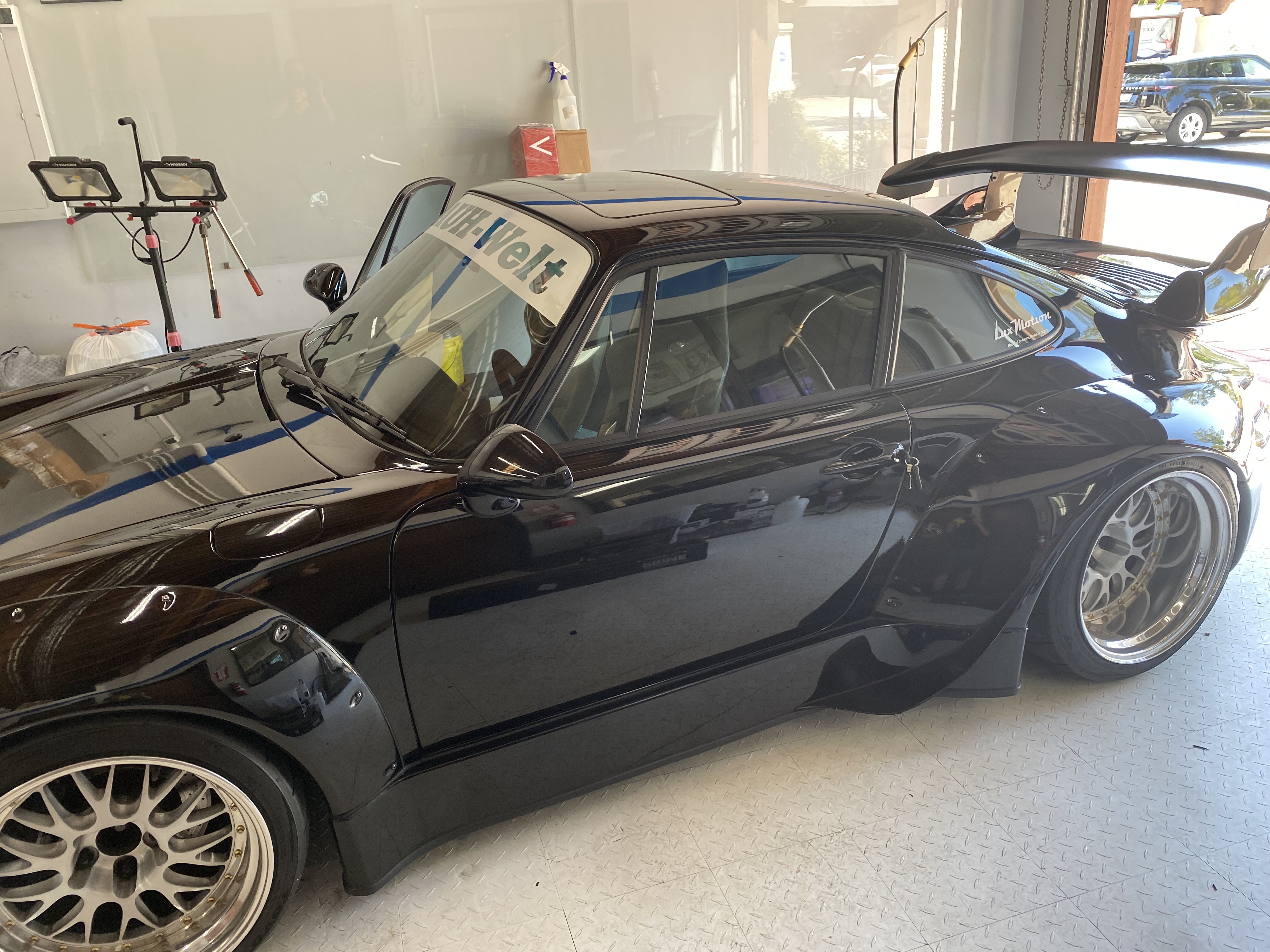 Black Porsche Window Tinting