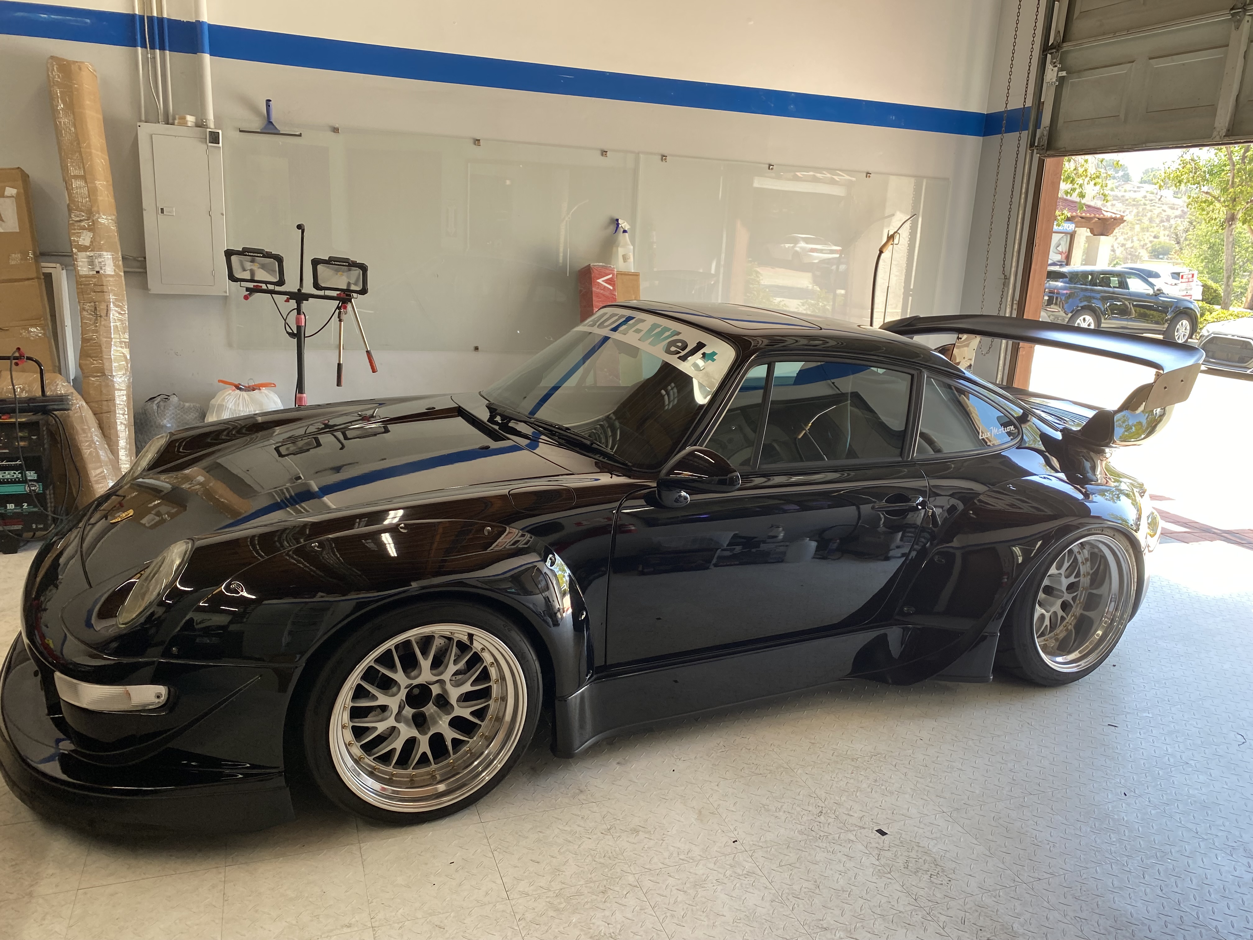 Black Porsche Window Tinting