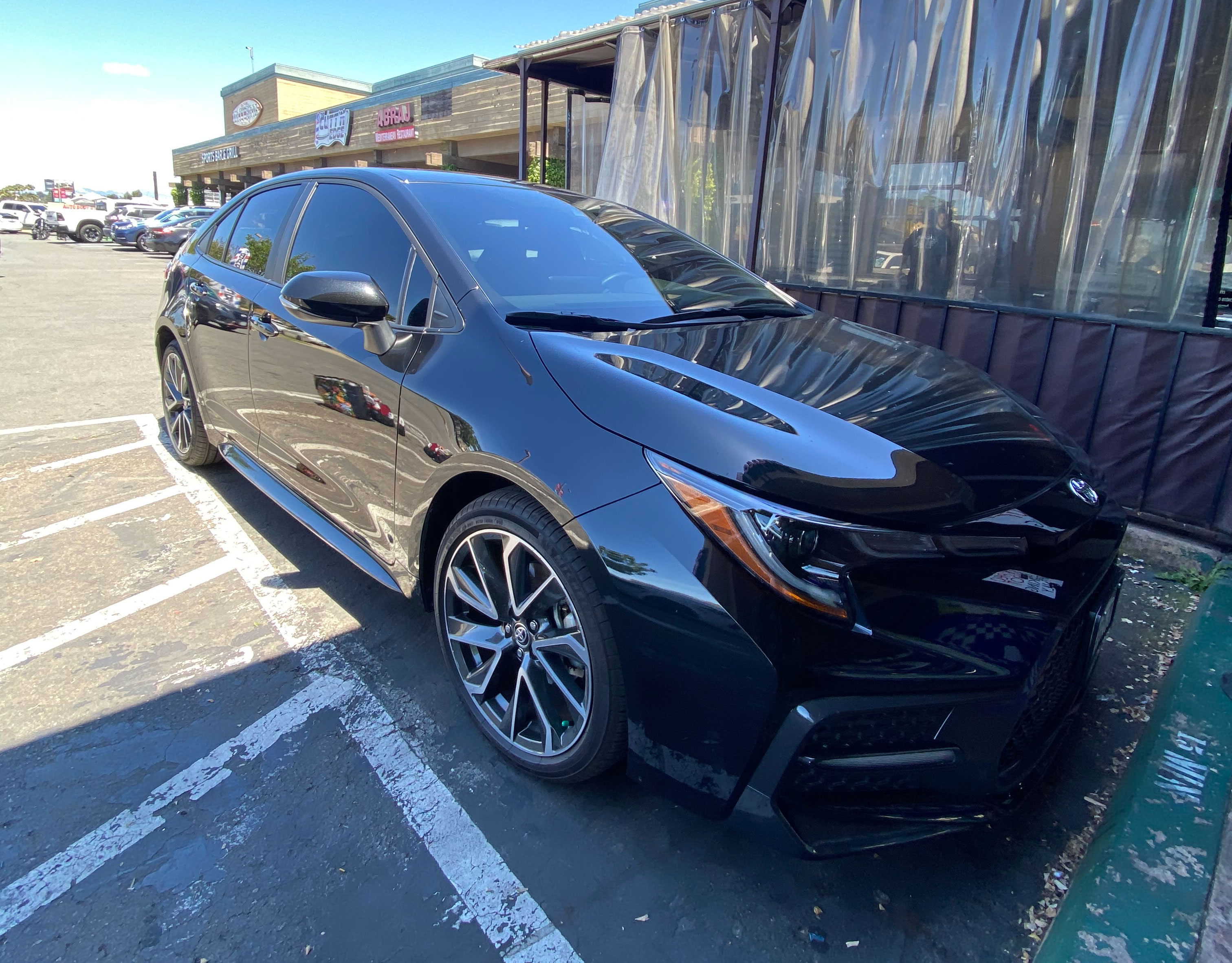 Black Toyota Corolla Window Tinting