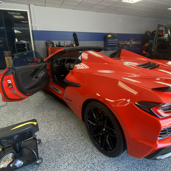 Red Chevrolet Corvette Window Tint