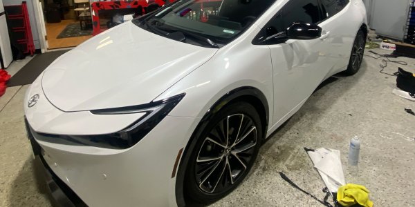 White Toyota Window Tinting