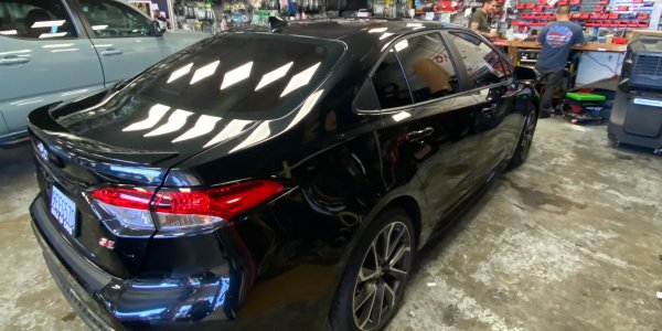 Black Toyota Corolla Window Tinting